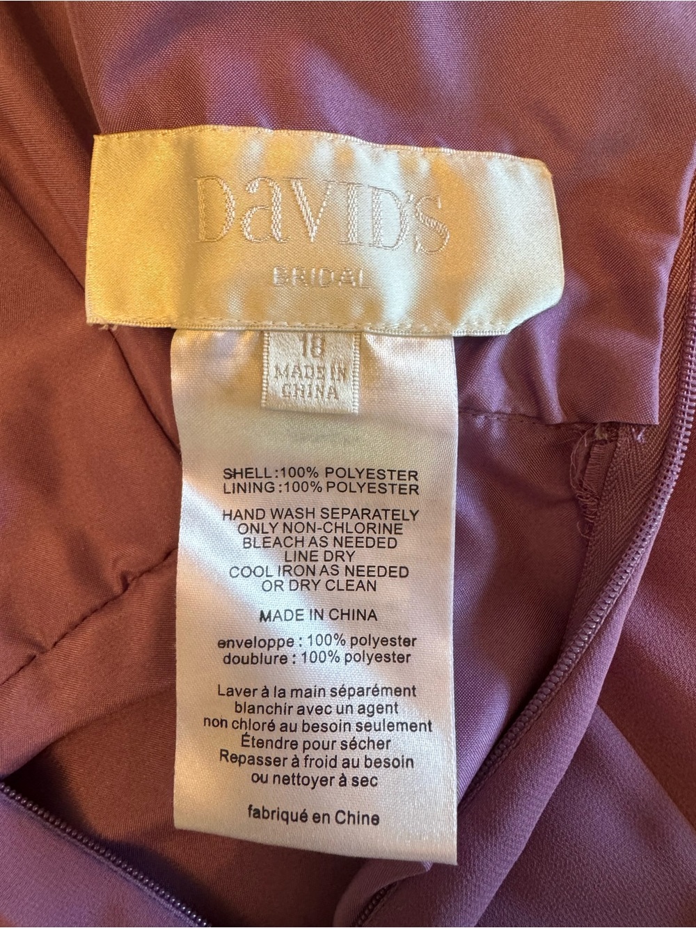 David’s Bridal Lilac Chiffon Formal Gown Draped Back Tie Dress 18 - Picture 10 of 13